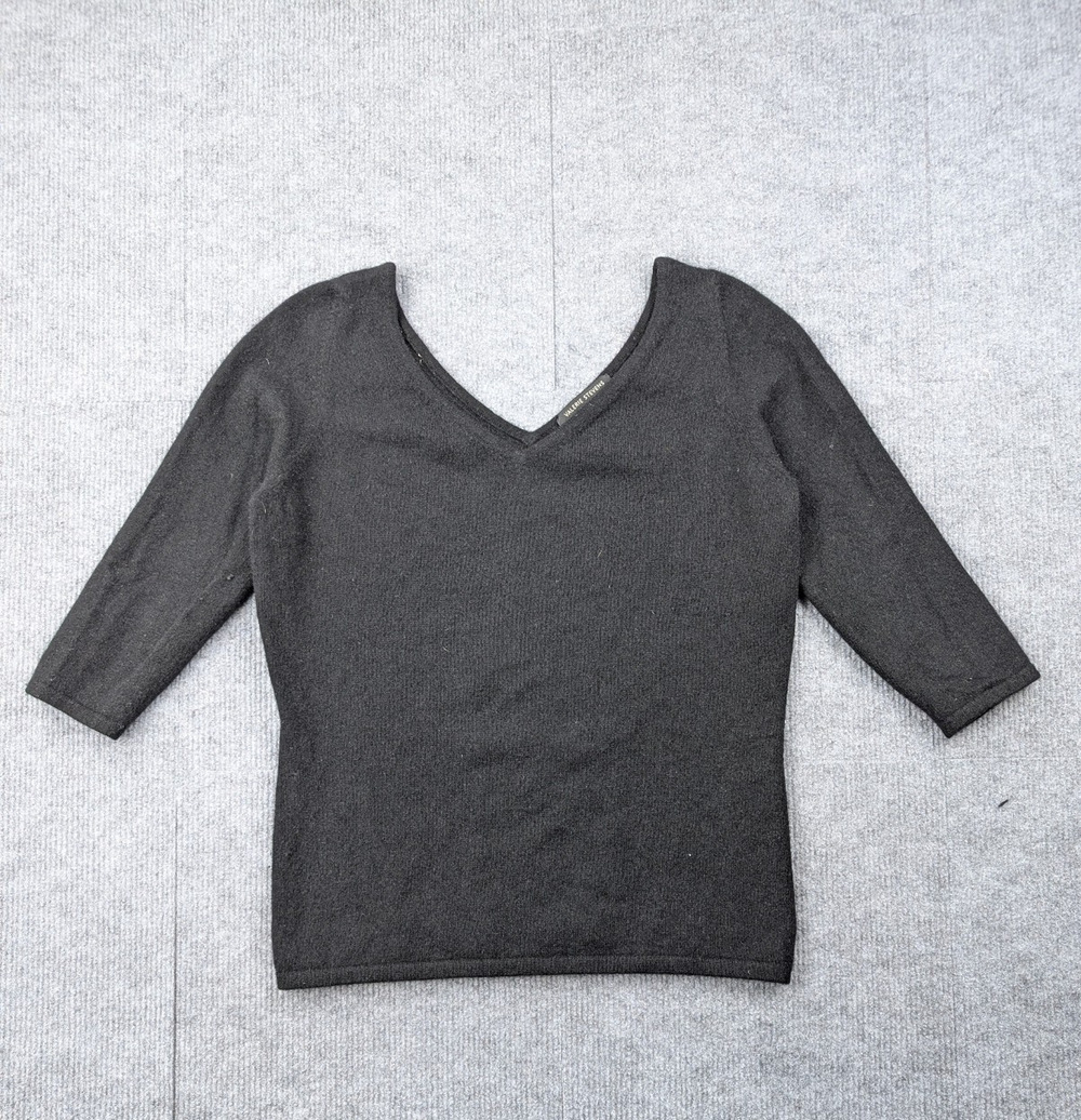 Valerie Stevens Cashmere Sweater Womens Small Old Money Minimalist Capsule Black